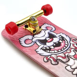 34mm x 96mm Pro Fingerboard Set-Up (Complete) | Real Wood Deck (5-Layers) | Pro Trucks with Lock-Nuts | Polyurethane Pro Wheels | Real Ball Bearings | HAHAHA Clown  SPITBOARDS