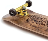 SPITBOARDS 34 mm Fingerboard Complete Wood Pro Set-Up (Pre-Assembled, 5-Layers), Pro Trucks, CNC Bearing Wheels, Foam Grip Tape | Burning Midnight (deck: burl | trucks: gold | wheels: brown) 34 mm Pro Fingerboard