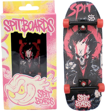 34mm Fingerboard Oldschool Cruiser Pro Complete Setup, Pre-Assembled 5-Layer Wood, Pro Trucks, Soft Urethane 60D Bearing Wheels, Real-Wear Graphics, Lasered Foam Tape 'Spit Rider'