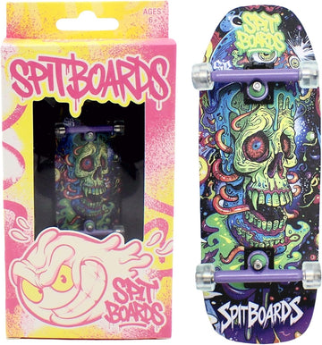 34mm Fingerboard Oldschool Cruiser Pro Complete Setup, Pre-Assembled 5-Layer Wood, Pro Trucks, Soft Urethane 60D Bearing Wheels, Real-Wear Graphics, Lasered Foam Tape 'Frankenskull'
