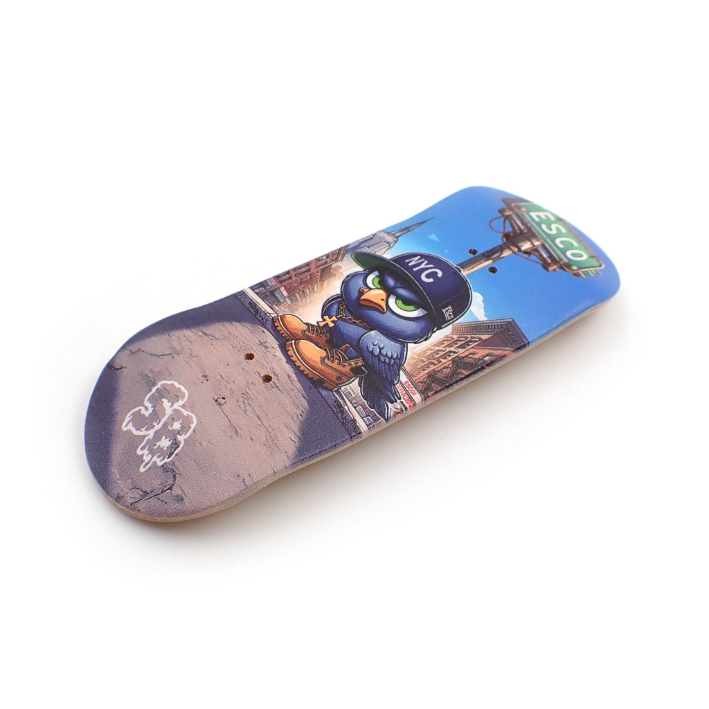 ESCO Pro-Model: Limited 32/34/36mm x 96mm Fingerboard Setup (Real Wear Graphic Deck) - Real Wood (5-Layers) Classic Popsicle Street Shape - Assembled Complete  - Deep or Medium Concave - ESCO