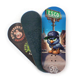 ESCO Pro-Model: Limited 32/34/36mm x 96mm Fingerboard Setup (Real Wear Graphic Deck) - Real Wood (5-Layers) Classic Popsicle Street Shape - Assembled Complete  - Deep or Medium Concave - ESCO
