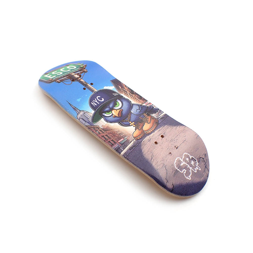 ESCO Pro-Model: Limited 32/34/36mm x 96mm Fingerboard Setup (Real Wear Graphic Deck) - Real Wood (5-Layers) Classic Popsicle Street Shape - Assembled Complete  - Deep or Medium Concave - ESCO