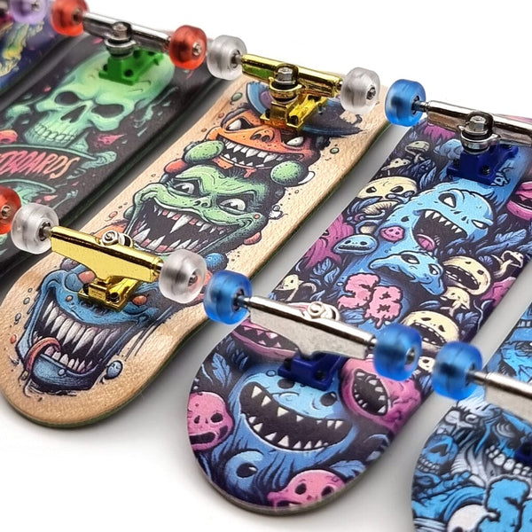 SPITBOARDS Fingerboard 32mm Bois Véritable Complet - Setup Pro Avec Trucks, Roues Et Grip Mousse