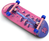 34 x 96 mm Wood Fingerboard Complete Set-Up, Pre Assembled, 5-Layers Wood, Pro Trucks with Lock Nuts, CNC Bearing Wheels, Real Wear Graphics, Lasered Foam Grip Tape, Alien Mushrooms