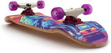 32 x 96 mm Fingerboard Complete Wood Set-Up Assembled, 5-Layers, Silver Trucks with Bushings and Nuts, CNC Bearing Wheels in Transparent-Green, Lasered Grip Tape Sunset Raptor