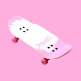 34mm Fingerboard Oldschool Cruiser Pro Complete Setup, Pre-Assembled 5-Layer Wood, Pro Trucks, Soft Urethane 60D Bearing Wheels, Real-Wear Graphics, Lasered Foam Tape 'Pink Cat Babe'