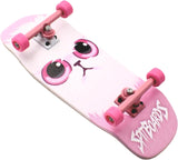 34mm Fingerboard Oldschool Cruiser Pro Complete Setup, Pre-Assembled 5-Layer Wood, Pro Trucks, Soft Urethane 60D Bearing Wheels, Real-Wear Graphics, Lasered Foam Tape 'Pink Cat Babe'