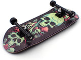 34 x 96 mm Wood Fingerboard Complete Set-Up, Pre Assembled, 5-Layers Wood, Pro Trucks with Lock Nuts, CNC Bearing Wheels, Real Wear Graphics, Lasered Foam Grip Tape, Slimey Skulls