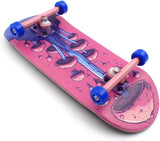 34 x 96 mm Wood Fingerboard Complete Set-Up, Pre Assembled, 5-Layers Wood, Pro Trucks with Lock Nuts, CNC Bearing Wheels, Real Wear Graphics, Lasered Foam Grip Tape, Alien Mushrooms