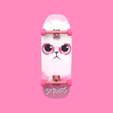 34mm Fingerboard Oldschool Cruiser Pro Complete Setup, Pre-Assembled 5-Layer Wood, Pro Trucks, Soft Urethane 60D Bearing Wheels, Real-Wear Graphics, Lasered Foam Tape 'Pink Cat Babe'