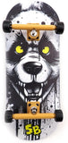 34 x 96 mm Wood Fingerboard Complete Set-Up, Pre Assembled, 5-Layers Wood, Pro Trucks with Lock Nuts, CNC Bearing Wheels, Real Wear Graphics, Lasered Foam Grip Tape, Hungry Panda