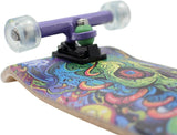 34mm Fingerboard Oldschool Cruiser Pro Complete Setup, Pre-Assembled 5-Layer Wood, Pro Trucks, Soft Urethane 60D Bearing Wheels, Real-Wear Graphics, Lasered Foam Tape 'Frankenskull'