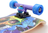 34mm Fingerboard Oldschool Cruiser Pro Complete Setup, Pre-Assembled 5-Layer Wood, Pro Trucks, Soft Urethane 60D Bearing Wheels, Real-Wear Graphics, Lasered Foam Tape 'Skull Cosmos'