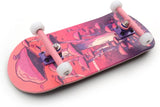 34 x 96 mm Wood Fingerboard Complete Set-Up, Pre Assembled, 5-Layers Wood, Pro Trucks with Lock Nuts, CNC Bearing Wheels, Real Wear Graphics, Lasered Foam Grip Tape, Pink Mushrooms