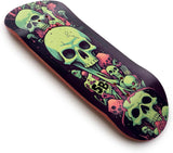 SPITBOARDS 34mm Fingerboard Deck - Real Wood (5-Layers) Classic Popsicle Street Shape - Size: 34 x 96 mm - Single Graphic Deck (Real Wear) - Optimized Concave - Slimey Skulls 34 mm Pro Fingerboard 