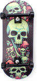 36 x 96 mm Wood Fingerboard Complete Set-Up, Pre Assembled, 5-Layers Wood, Pro Trucks with Lock Nuts, CNC Bearing Wheels, Real Wear Graphics, Lasered Foam Grip Tape, Slimey Skulls