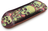 SPITBOARDS 34mm Fingerboard Deck - Real Wood (5-Layers) Classic Popsicle Street Shape - Size: 34 x 96 mm - Single Graphic Deck (Real Wear) - Optimized Concave - Slimey Skulls 34 mm Pro Fingerboard 