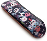 SPITBOARDS 34mm Fingerboard Deck - Real Wood (5-Layers) Classic Popsicle Street Shape - Size: 34 x 96 mm - Single Graphic Deck (Real Wear) - Optimized Concave - Kawaii Zoo 34 mm Pro Fingerboard 