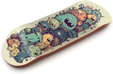 SPITBOARDS 34mm Fingerboard Deck - Real Wood (5-Layers) Classic Popsicle Street Shape - Size: 34 x 96 mm - Single Graphic Deck (Real Wear) - Optimized Concave - Monster Party 34 mm Pro Fingerboard 