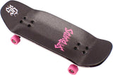 34mm Fingerboard OLDSCHOOL Cruiser Pro Complete Setup, Pre-Assembled 5-Layer Wood, Pro Trucks, Soft Urethane 60D Bearing Wheels, Real-Wear Graphics, Lasered Foam Tape 'Pink Tiger'