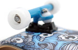 34 x 96 mm Wood Fingerboard Complete Set-Up, Pre Assembled, 5-Layers Wood, Pro Trucks with Lock Nuts, CNC Bearing Wheels, Real Wear Graphics, Lasered Foam Grip Tape, Blue Mummy Skulls