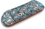 34mm Fingerboard Deck - Real Wood (5-Layers) Classic Popsicle Street Shape - Size: 34 x 96 mm - Single Graphic Deck (Real Wear) - Optimized Concave - Blue Mummy Skulls