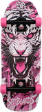 34mm Fingerboard OLDSCHOOL Cruiser Pro Complete Setup, Pre-Assembled 5-Layer Wood, Pro Trucks, Soft Urethane 60D Bearing Wheels, Real-Wear Graphics, Lasered Foam Tape 'Pink Tiger'