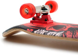 32 x 96 mm Fingerboard Complete Wood Set-Up Assembled, 5-Layers, Silver Trucks with Bushings and Nuts, CNC Bearing Wheels in Transparent-Green, Lasered Grip Tape Red Octoskull