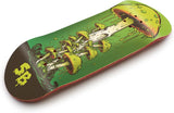 34mm Fingerboard Deck - Real Wood (5-Layers) Classic Popsicle Street Shape - Size: 34 x 96 mm - Single Graphic Deck (Real Wear) - Optimized Concave - Green Mushroom