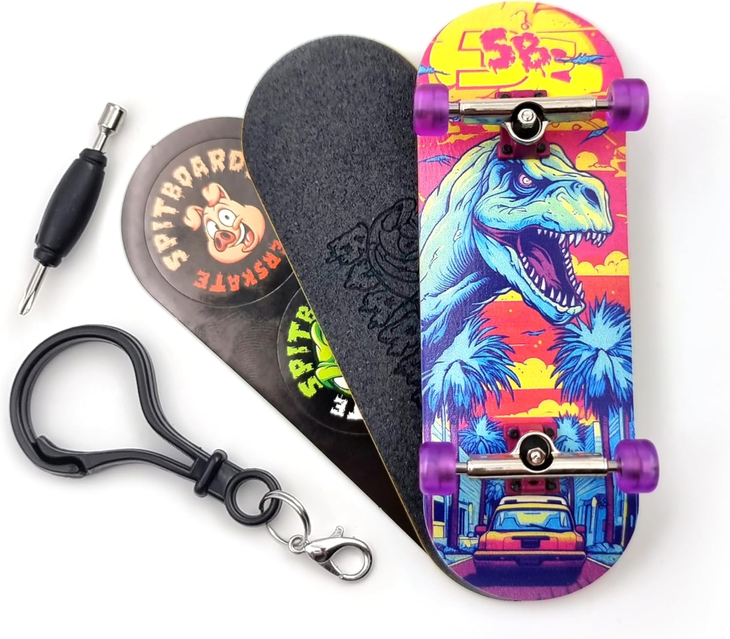 HURRISE Skateboard Fingerboard en bois d'érable avec boîte - Bleu clair HURRISE Skateboard Fingerboard en bois d'érable avec boîte - Bleu clair