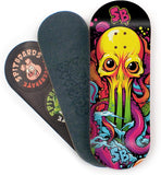 34mm Fingerboard Deck - Real Wood (5-Layers) Classic Popsicle Street Shape - Size: 34 x 96 mm - Single Graphic Deck (Real Wear) - Optimized Concave - Alien Octopus