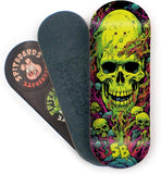 34mm Fingerboard Deck - Real Wood (5-Layers) Classic Popsicle Street Shape - Size: 34 x 96 mm - Single Graphic Deck (Real Wear) - Optimized Concave - Cave Skull