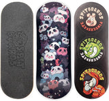 SPITBOARDS 34mm Fingerboard Deck - Real Wood (5-Layers) Classic Popsicle Street Shape - Size: 34 x 96 mm - Single Graphic Deck (Real Wear) - Optimized Concave - Kawaii Zoo 34 mm Pro Fingerboard 