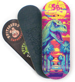 34mm Fingerboard Deck - Real Wood (5-Layers) Classic Popsicle Street Shape - Size: 34 x 96 mm - Single Graphic Deck (Real Wear) - Optimized Concave - Sunset Raptor