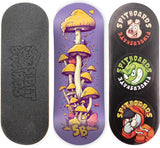 34mm Fingerboard Deck - Real Wood (5-Layers) Classic Popsicle Street Shape - Size: 34 x 96 mm - Single Graphic Deck (Real Wear) - Optimized Concave - Mushroom Cheese