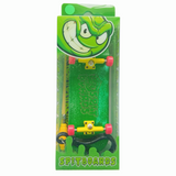 32 mm Fingerboard Complete Real Wood Set-Up (Pre-Assembled, 5-Layers), Trucks with Lock Nuts, Bearing Wheels, Foam Grip Tape, (Deck: Green, Trucks: Yellow, Wheels: Red)