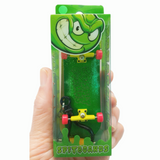 32 mm Fingerboard Complete Real Wood Set-Up (Pre-Assembled, 5-Layers), Trucks with Lock Nuts, Bearing Wheels, Foam Grip Tape, (Deck: Green, Trucks: Yellow, Wheels: Red)