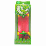 32 mm Fingerboard Complete Real Wood Set-Up (Pre-Assembled, 5-Layers), Trucks with Lock Nuts, Bearing Wheels, Foam Grip Tape, (Deck: Red, Trucks: Green, Wheels: Yellow)