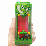 32 mm Fingerboard Complete Real Wood Set-Up (Pre-Assembled, 5-Layers), Trucks with Lock Nuts, Bearing Wheels, Foam Grip Tape, (Deck: Red, Trucks: Green, Wheels: Yellow)