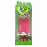 32 mm Fingerboard Complete Real Wood Set-Up (Pre-Assembled, 5-Layers), Trucks with Lock Nuts, Bearing Wheels, Foam Grip Tape, (Deck: Pink, Trucks: White, Wheels: Transparent)