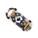 36 x 96 mm Wood Fingerboard Complete Set-Up, Pre Assembled, 5-Layer Wood, Pro Trucks with Lock Nuts, CNC Bearing Wheels, Real Wear Graphics, Lasered Foam Grip Tape, Hungry Panda