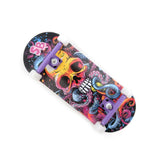 34 x 96 mm Wood Fingerboard Complete Set-Up, Pre Assembled, 5-Layers Wood, Pro Trucks with Lock Nuts, CNC Bearing Wheels, Real Wear Graphics, Lasered Foam Grip Tape, Octoskull