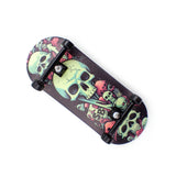36 x 96 mm Wood Fingerboard Complete Set-Up, Pre Assembled, 5-Layers Wood, Pro Trucks with Lock Nuts, CNC Bearing Wheels, Real Wear Graphics, Lasered Foam Grip Tape, Slimey Skulls