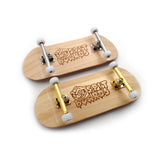 36mm Fingerboard Complete Wood Pro Set-Up (Pre-Assembled, Handcrafted 5-Layers), 36 mm Pro Trucks, CNC Bearing Wheels, Lasered Foam Grip Tape (Lasered Deck Size: 36 x 96 mm), Bamboo Wood'