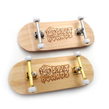 36mm Fingerboard Complete Wood Pro Set-Up (Pre-Assembled, Handcrafted 5-Layers), 36 mm Pro Trucks, CNC Bearing Wheels, Lasered Foam Grip Tape (Lasered Deck Size: 36 x 96 mm), Bamboo Wood'