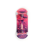 36 x 96 mm Wood Fingerboard Complete Set-Up, Pre Assembled, 5-Layers Wood, Pro Trucks with Lock Nuts, CNC Bearing Wheels, Real Wear Graphics, Lasered Foam Grip Tape, Pink Mushrooms