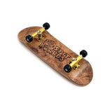 32 mm Fingerboard Complete Real Wood Set-Up (Pre-Assembled, 5-Layers), Trucks with Nuts, Bearing Wheels, Foam Grip Tape, (Deck: Burl, Trucks: Gold, Wheels: Black)