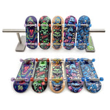 32 x 96 mm Fingerboard Complete Wood Set-Up Assembled, 5-Layers, Silver Trucks with Bushings and Nuts, CNC Bearing Wheels in Transparent-Green, Lasered Grip Tape Cute Critters  SPITBOARDS   