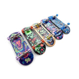 32 x 96 mm Fingerboard Complete Wood Set-Up Assembled, 5-Layers, Silver Trucks with Bushings and Nuts, CNC Bearing Wheels in Transparent-Green, Lasered Grip Tape Orange Green Skull  SPITBOARDS   